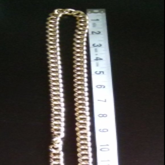 Jewelry Set: 10 Bangles, Tennis Bracelet Wht & Blk Faux Gemstones, Gld/Brs Chain - Picture 10 of 13